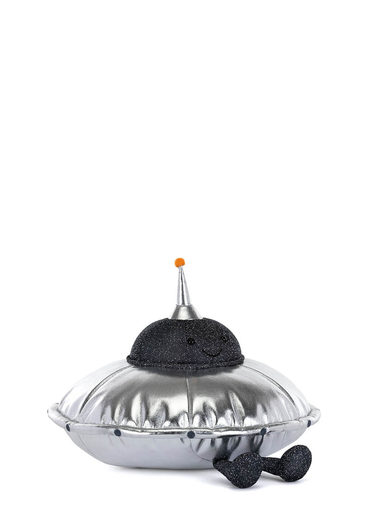 Metallic UFO-shaped plush toy