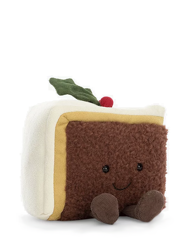 Amuseable slice of Christmas cake