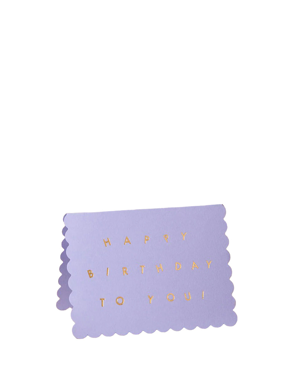Lavender happy to your birthday card with scallop edges