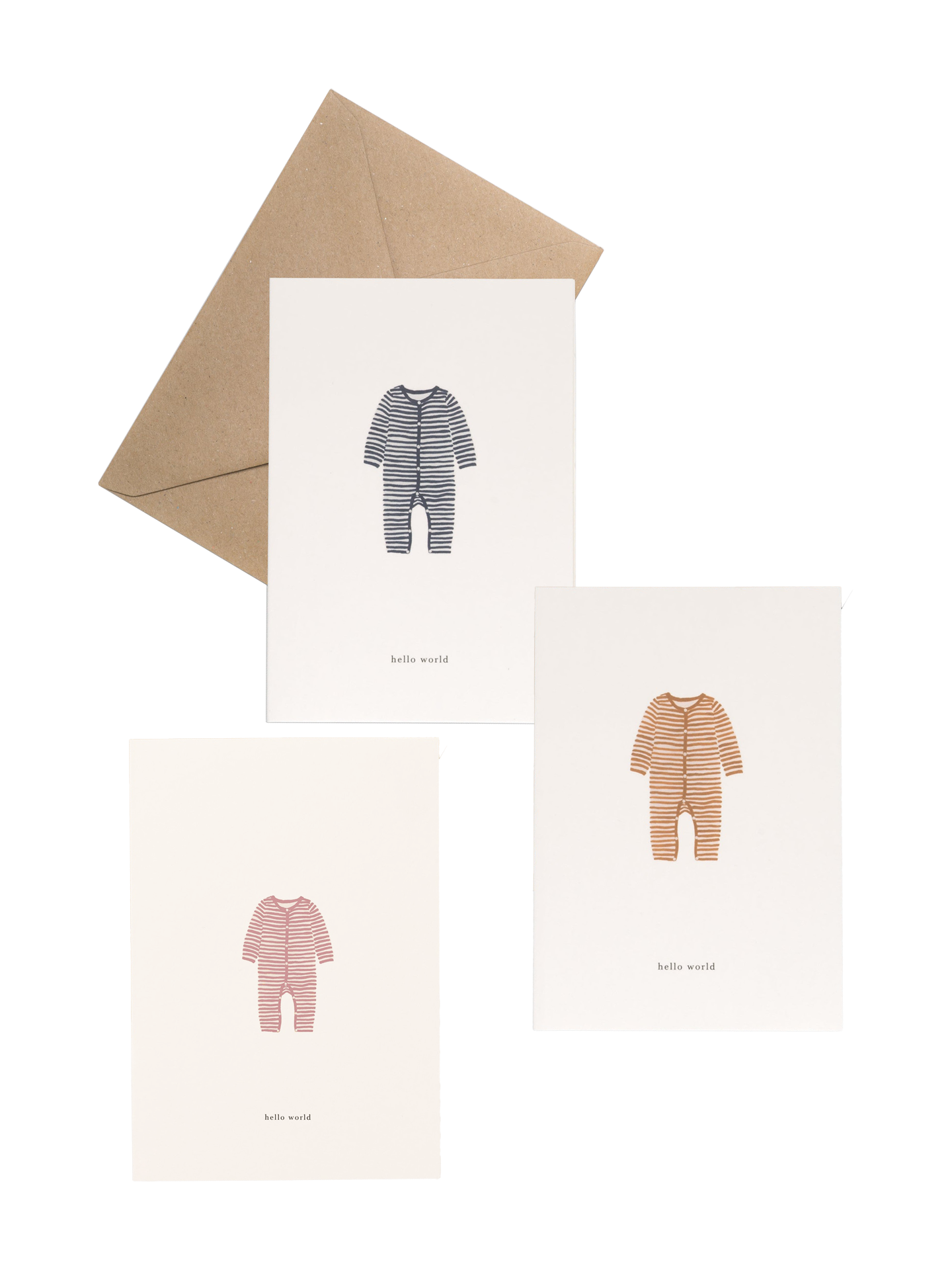 Onesie ´Hello world´, new baby card / 3 colours