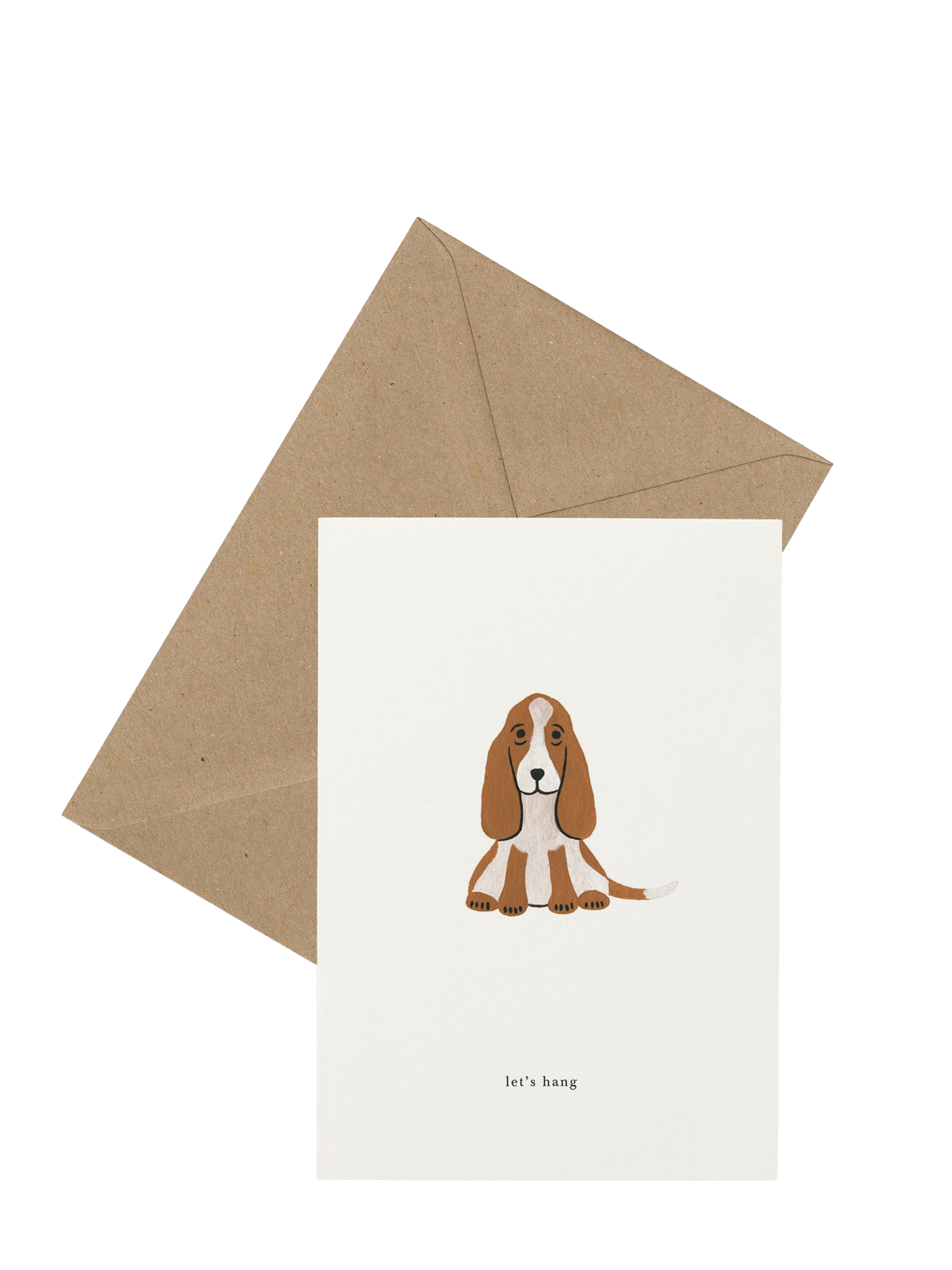 Basset hound card (let's hang) friendship card