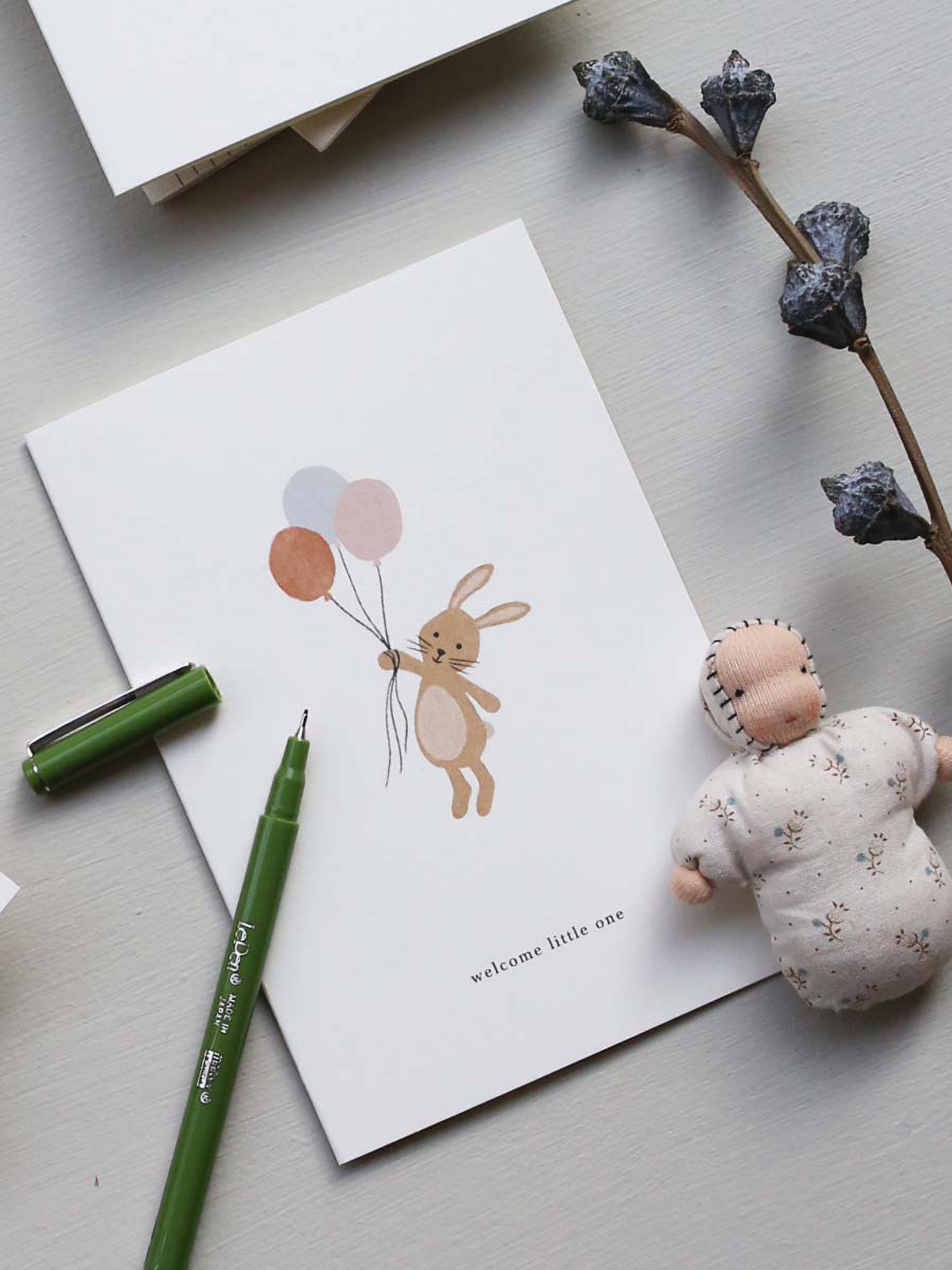 Bunny (welcome little one) new baby card