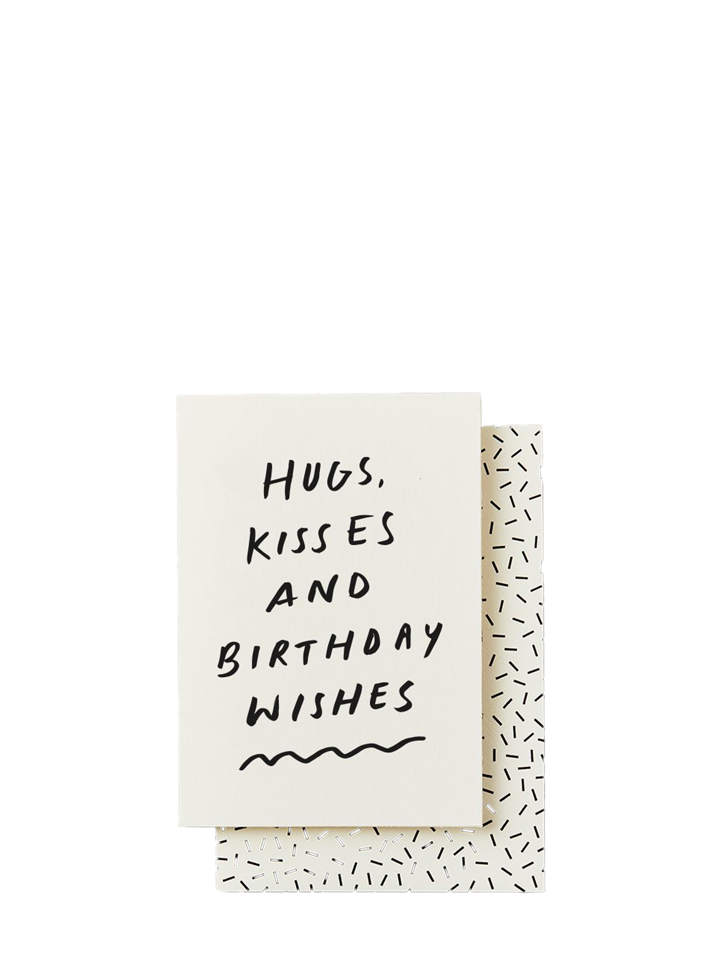 Handwritten Hugs Kisses Birthday Wishes card