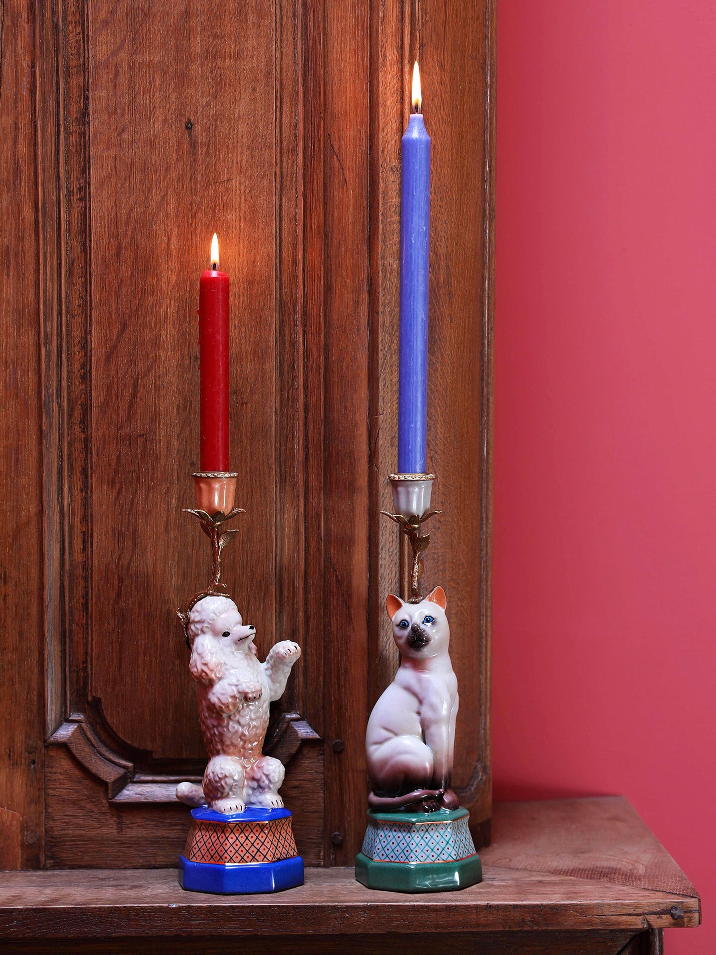 Siamese cat candle holder