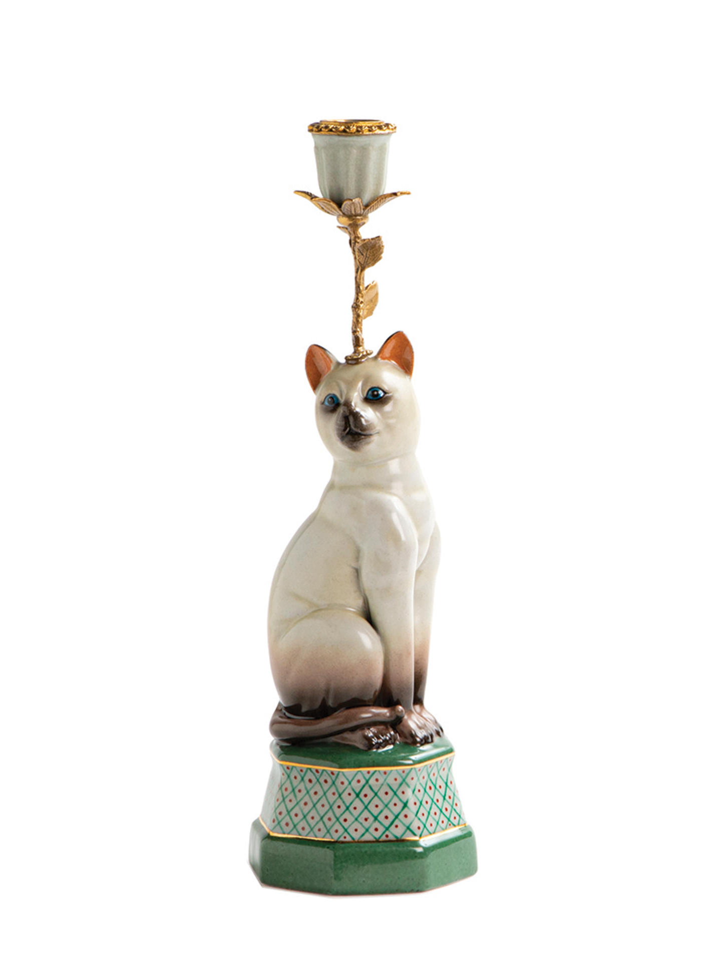 Siamese cat candle holder