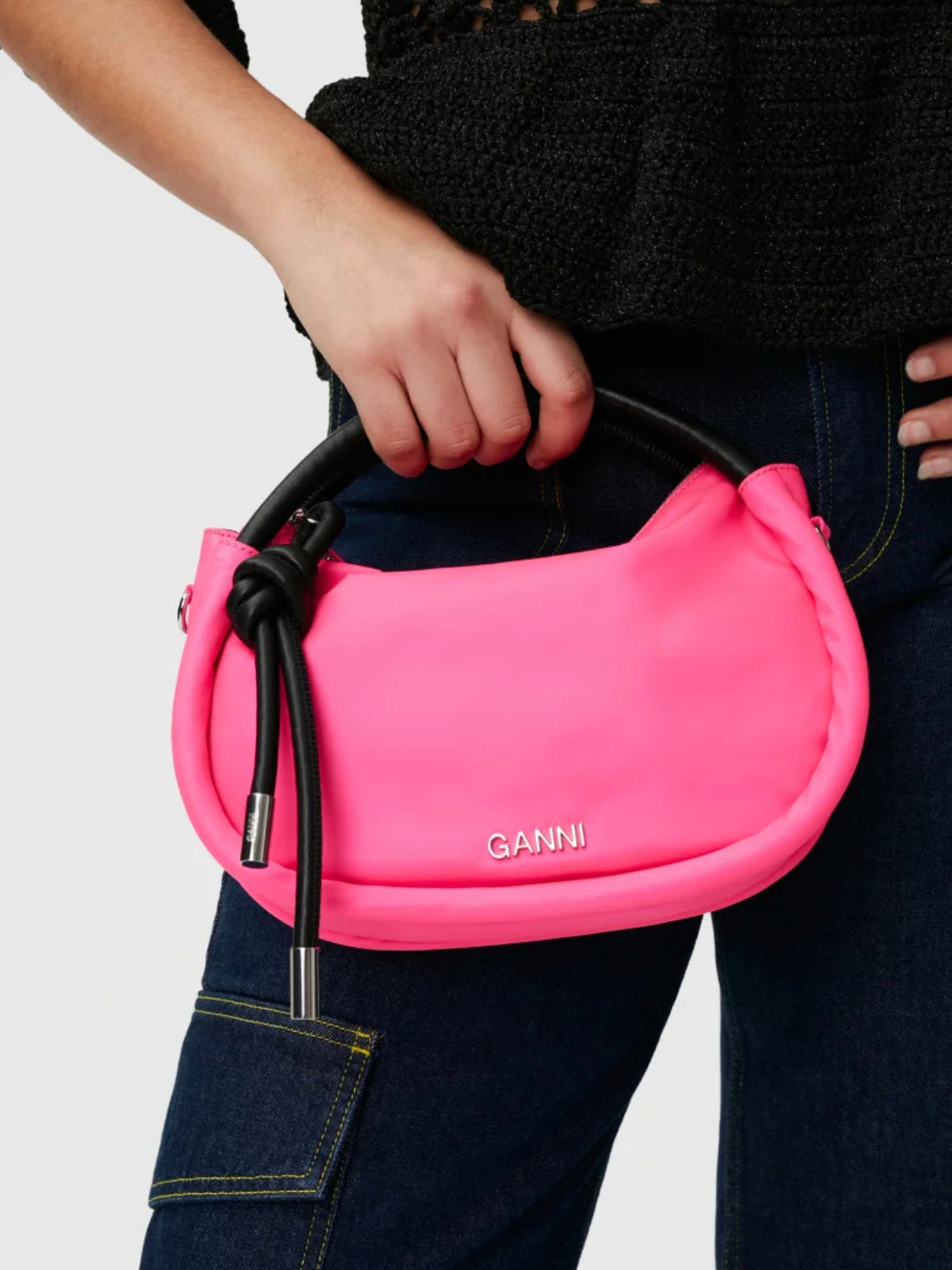 GANNI: Knot Mini Bag, hot pink