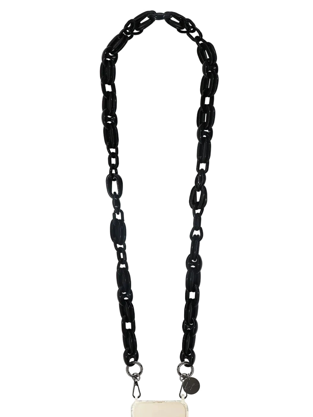 Crossbody strap for iPhone, black ambre