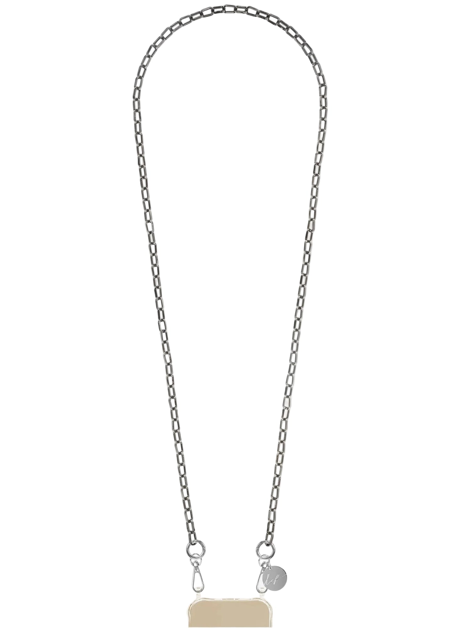 Petra crossbody phone strap, black metal