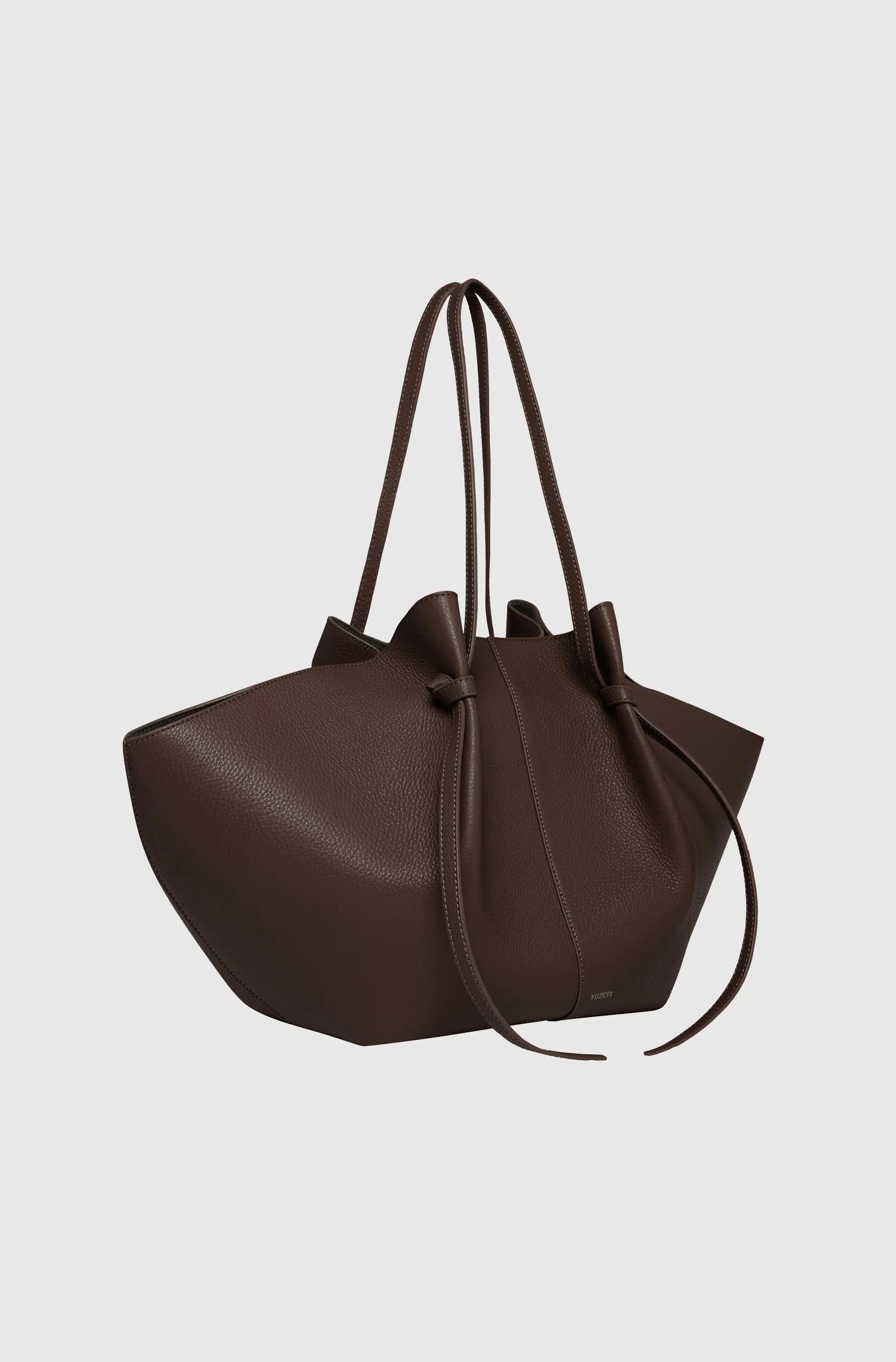Large Mochi bag, espresso pebble grain leather