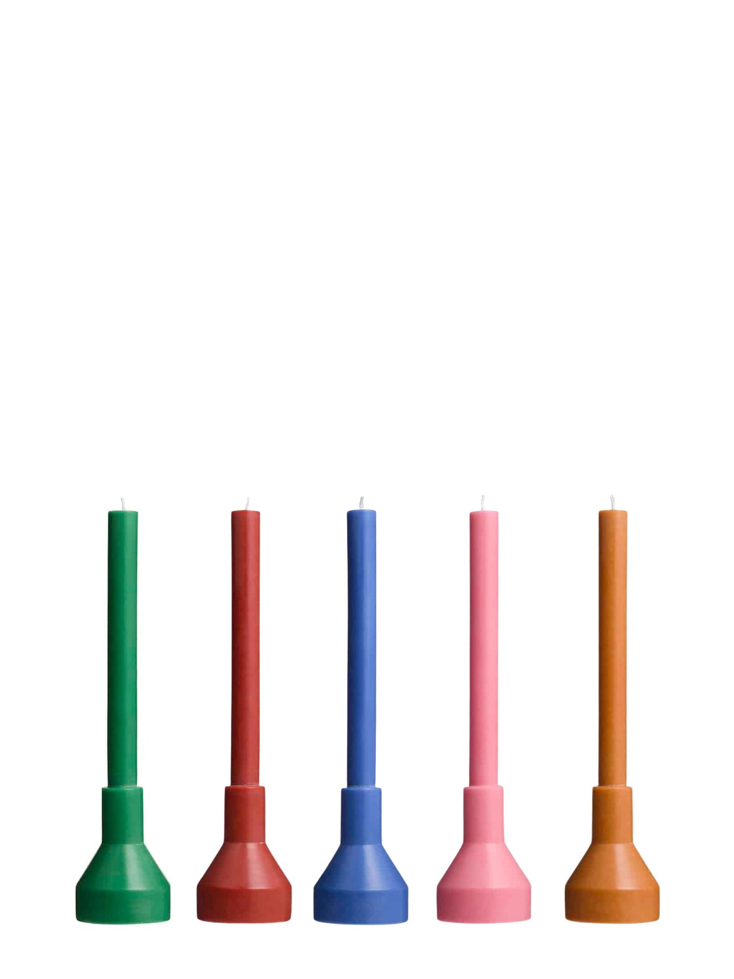 Candle & holder, 5 colours