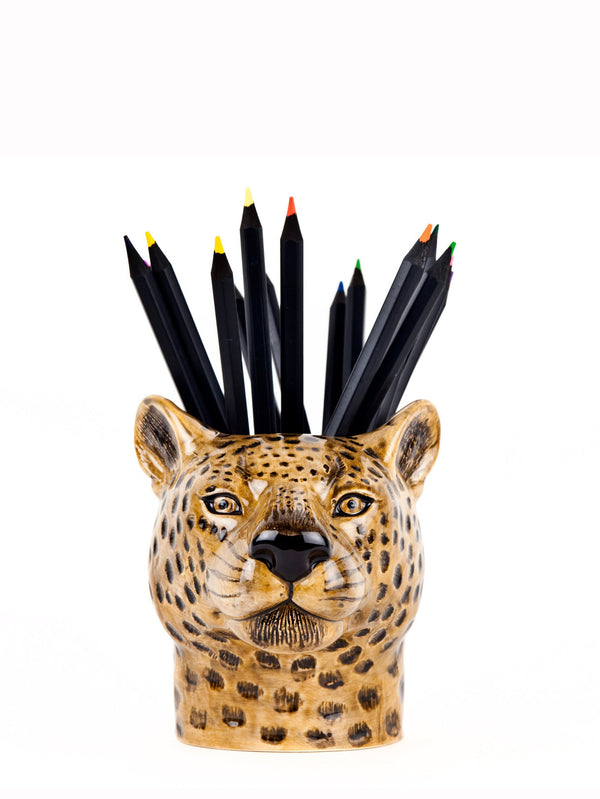 Leopard pencil pot