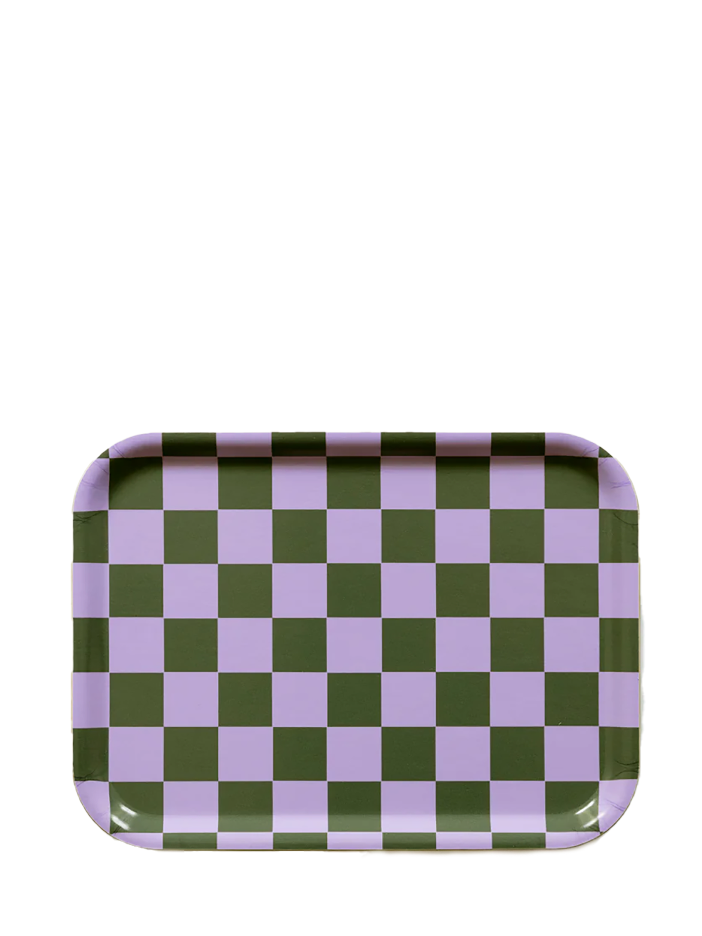 Lilac / Olive CHECKER Rectangular Serving Tray (27x20 cm)