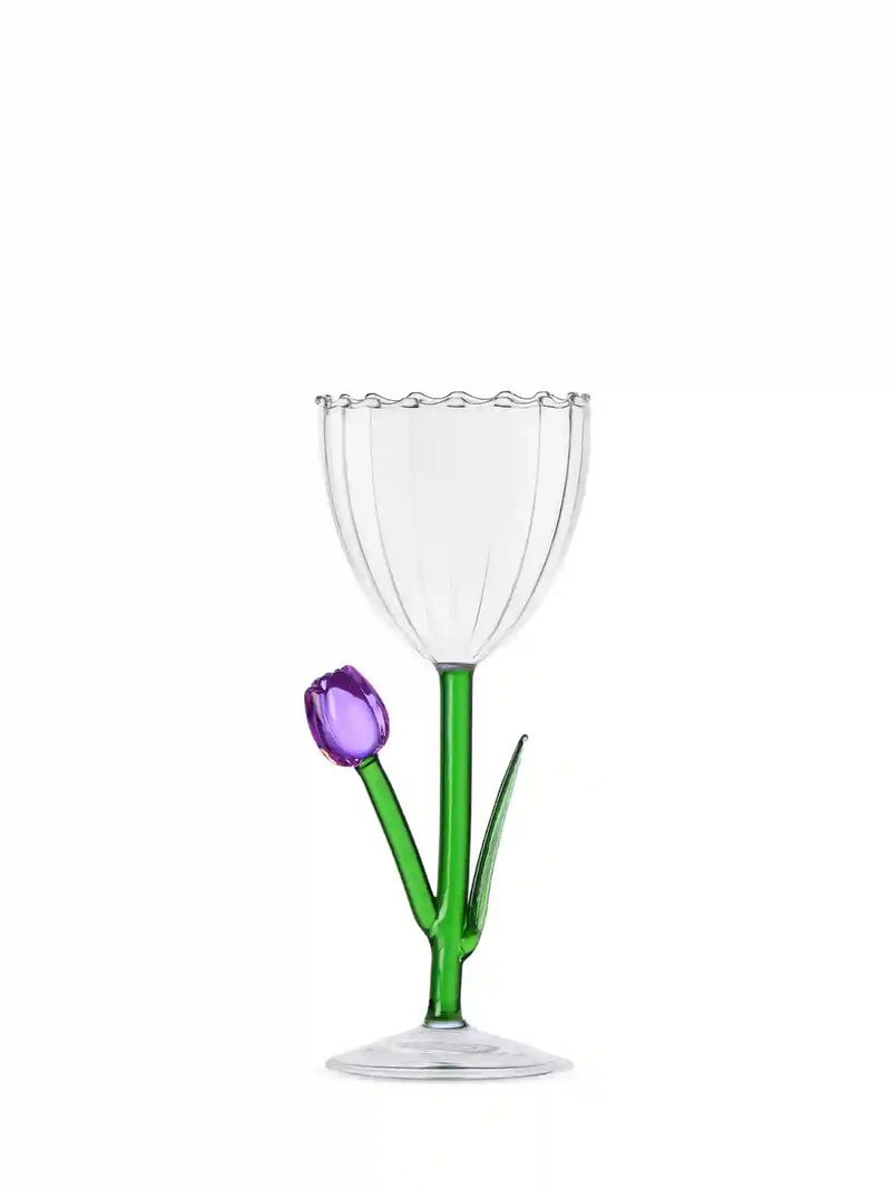 Lilac tulip wine glass, botanica collection