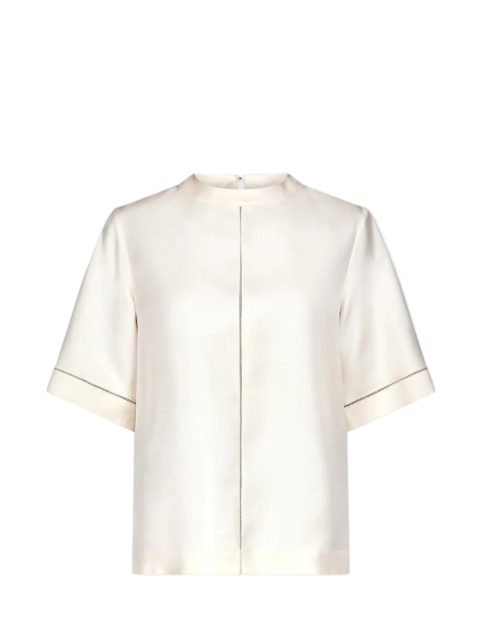 Havana silk twill top, ivory
