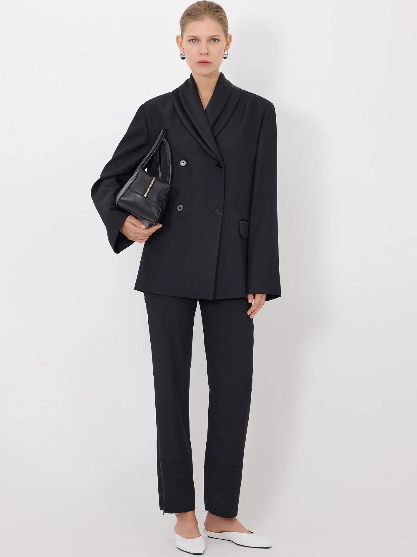 Jiha shawl collar blazer, black