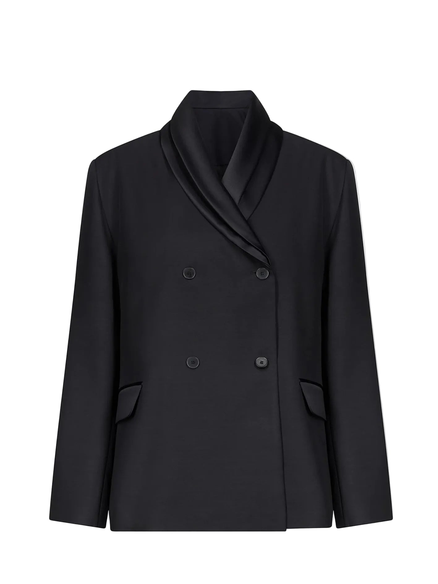 Jiha shawl collar blazer, black