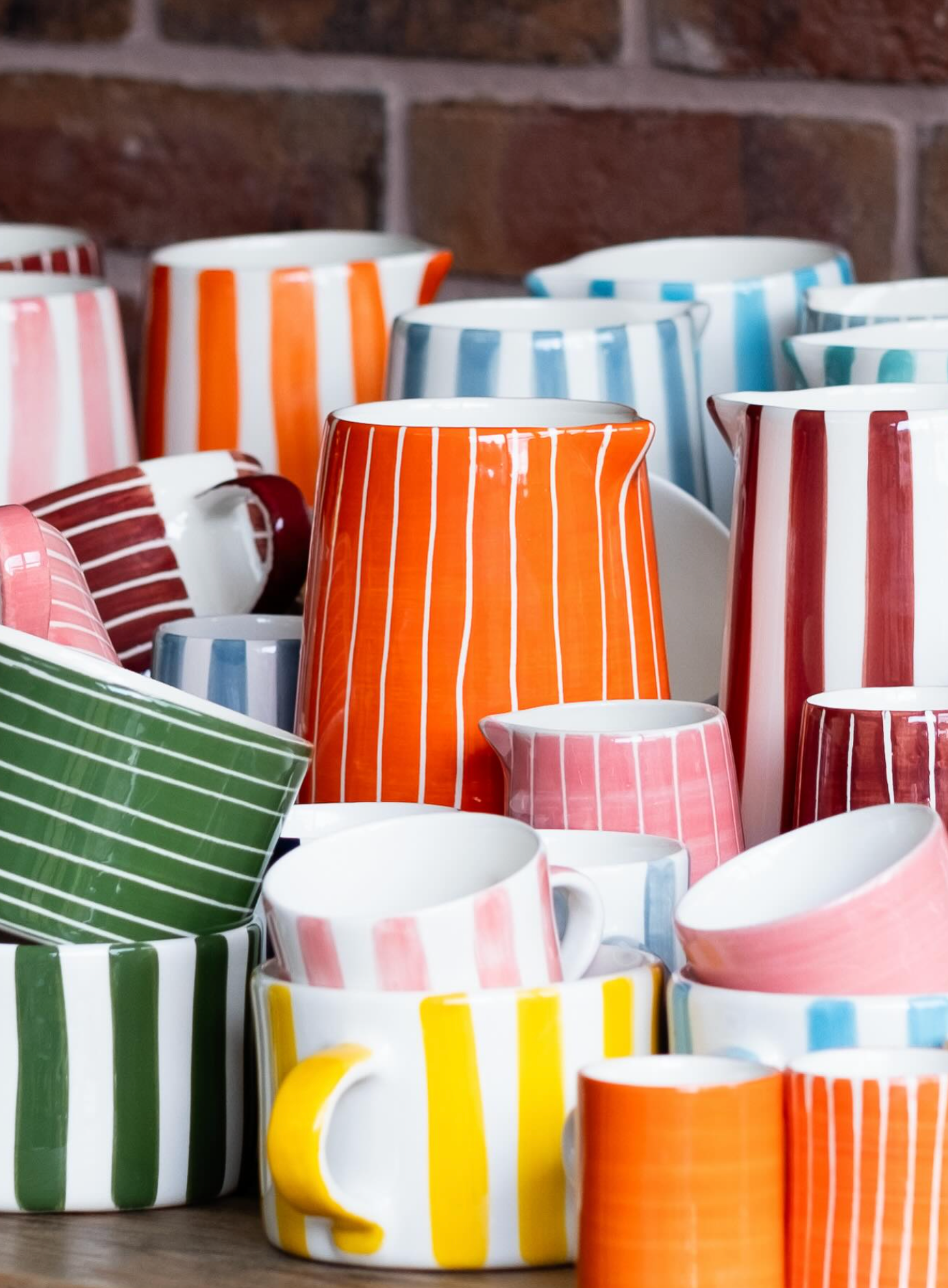 Candy stripe mug, turmeric