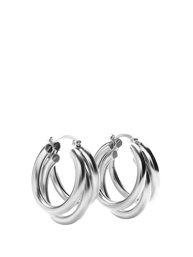 Mai hoops, silver plated