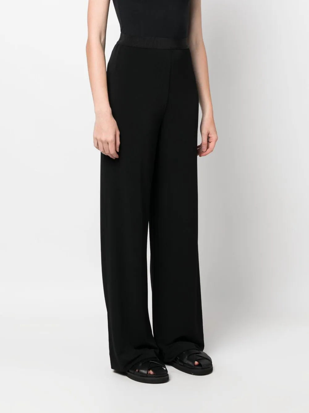 Mandala wide-leg trousers, black