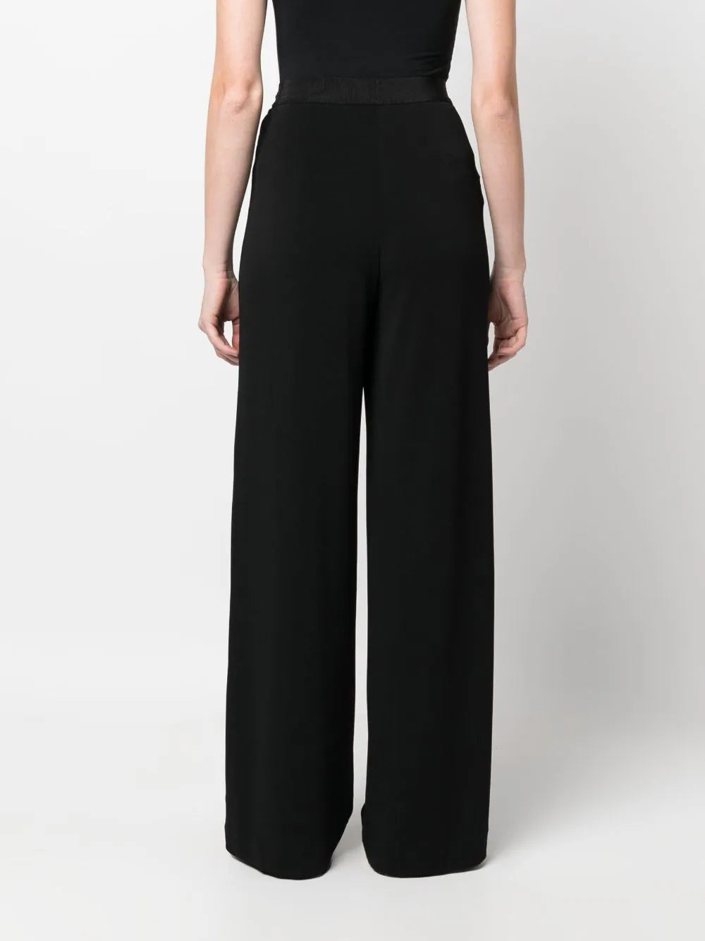 Mandala wide-leg trousers, black