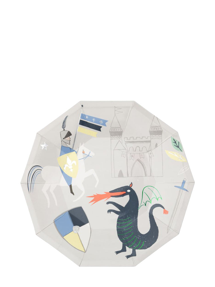 Knight & Dragon paper plates 8-pack