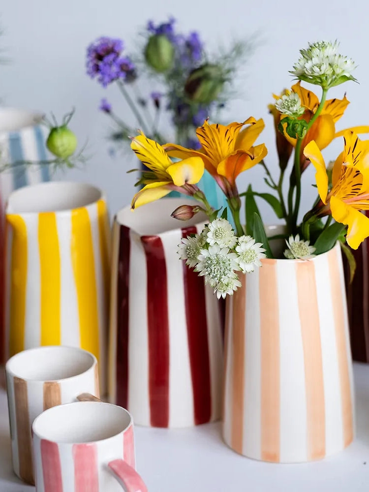 Large Jug Candy Stripe, Paprika