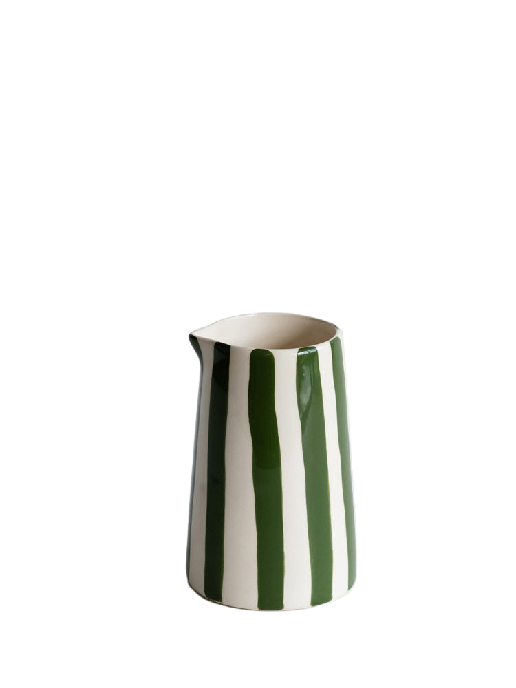 Candy stripe creamer, moss green