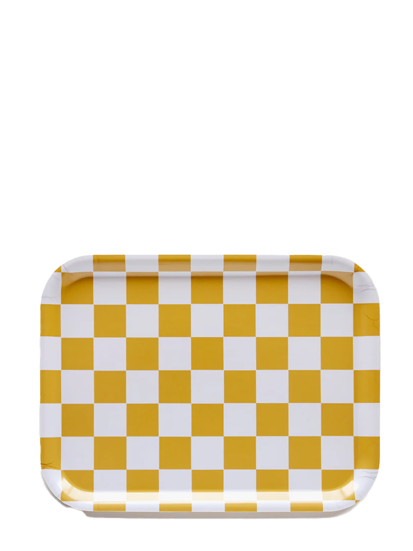Mustard CHECKER Rectangular Serving Tray (27x20 cm)