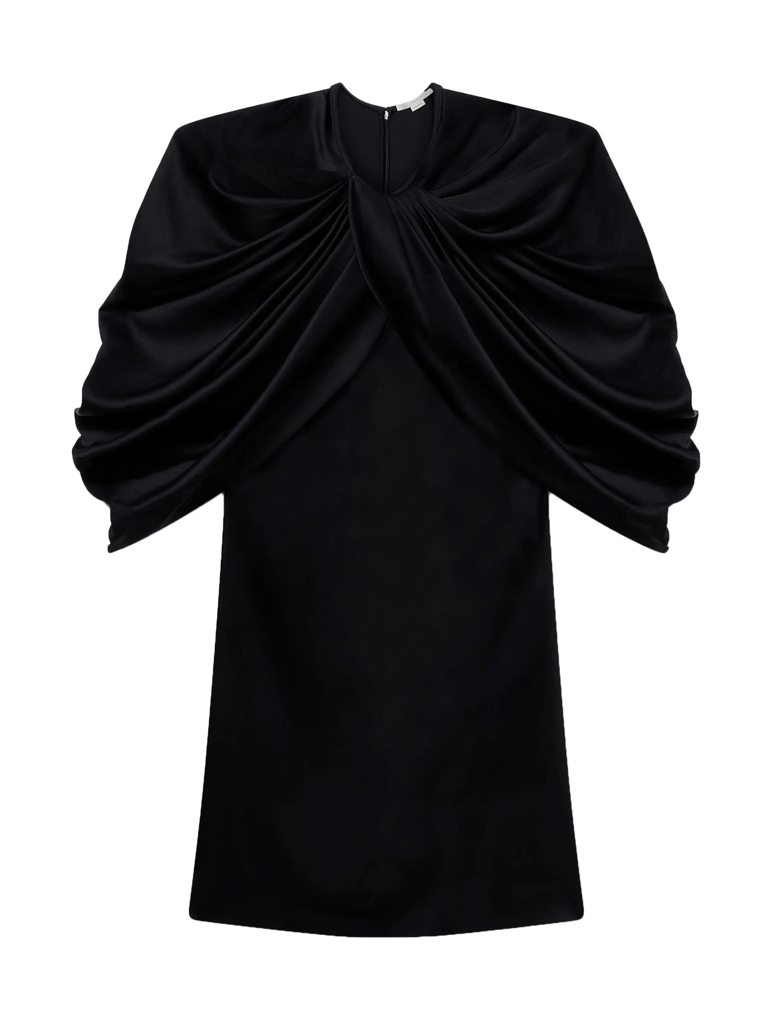 Draped mini dress, black