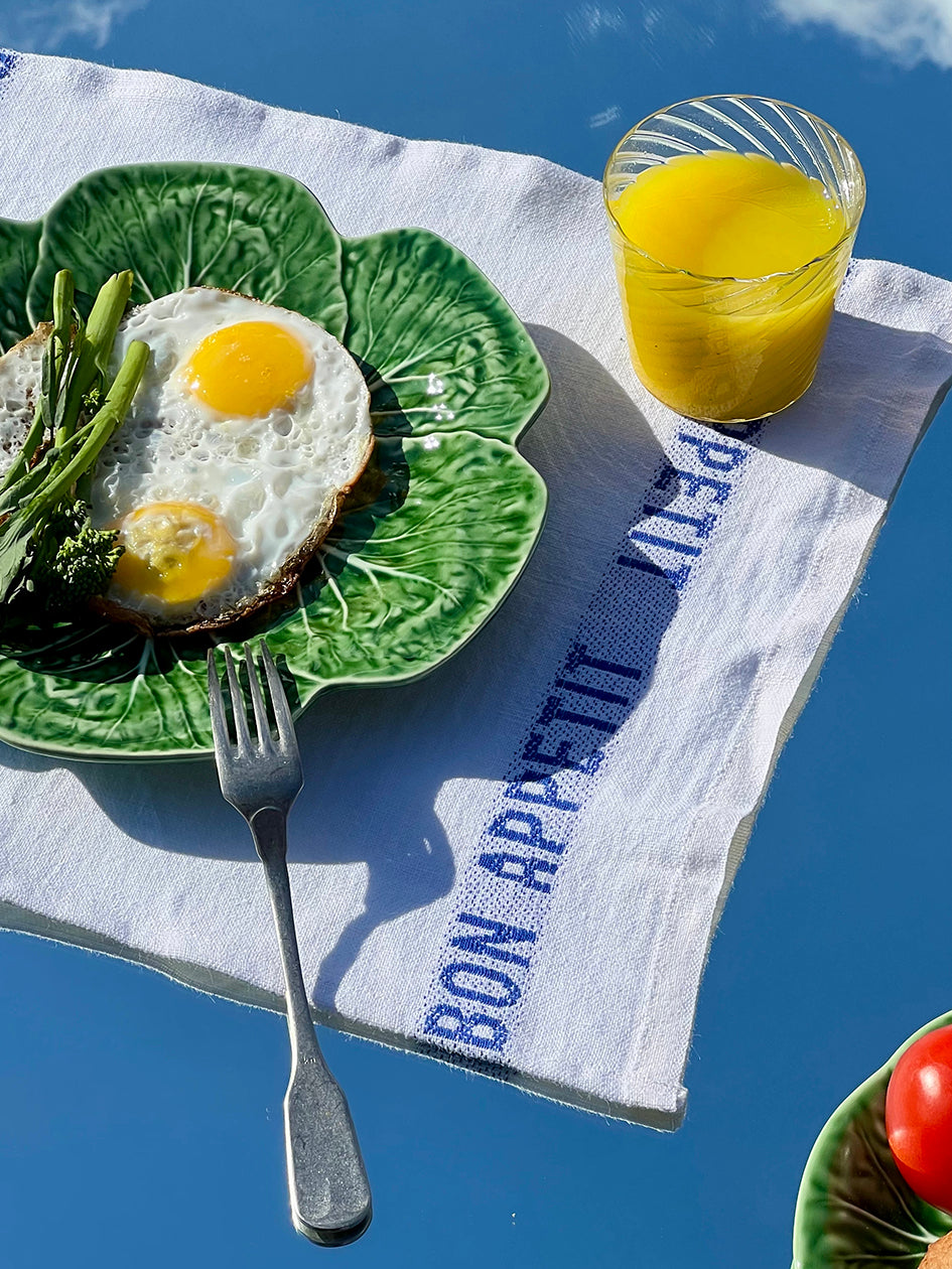 Placemat Bon Appetit, white & blue