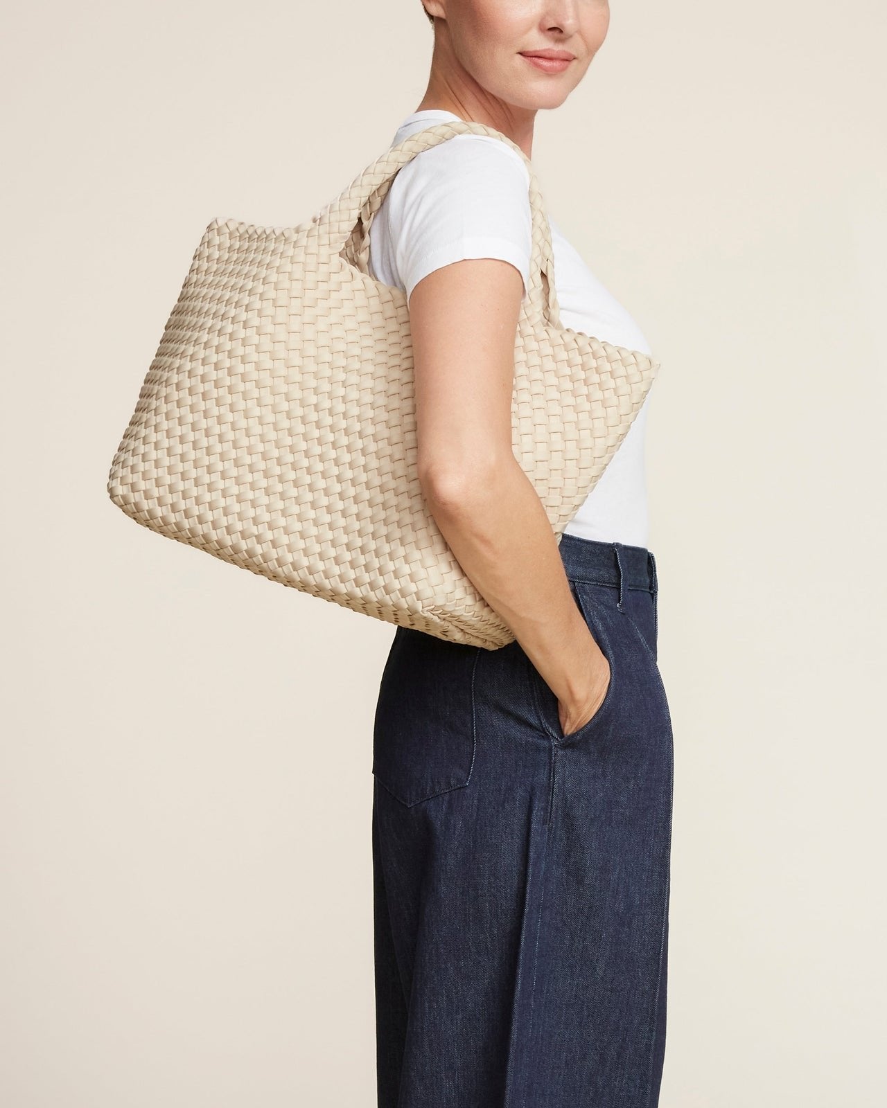 St Barths Medium Tote, ecru