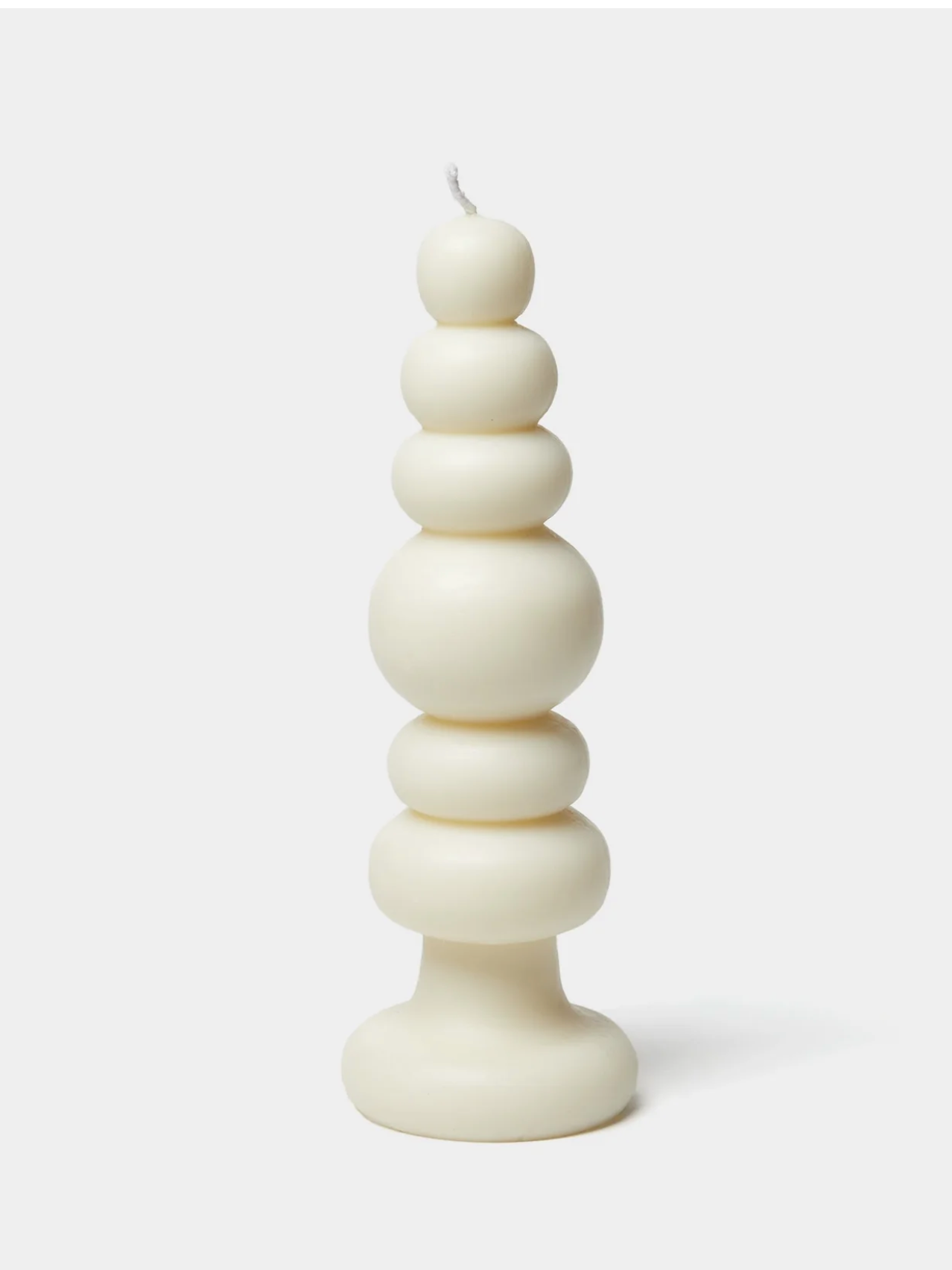 Spindle Candle Knubby, White