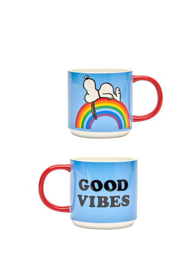 Good Vibes Peanuts mug (rainbow)