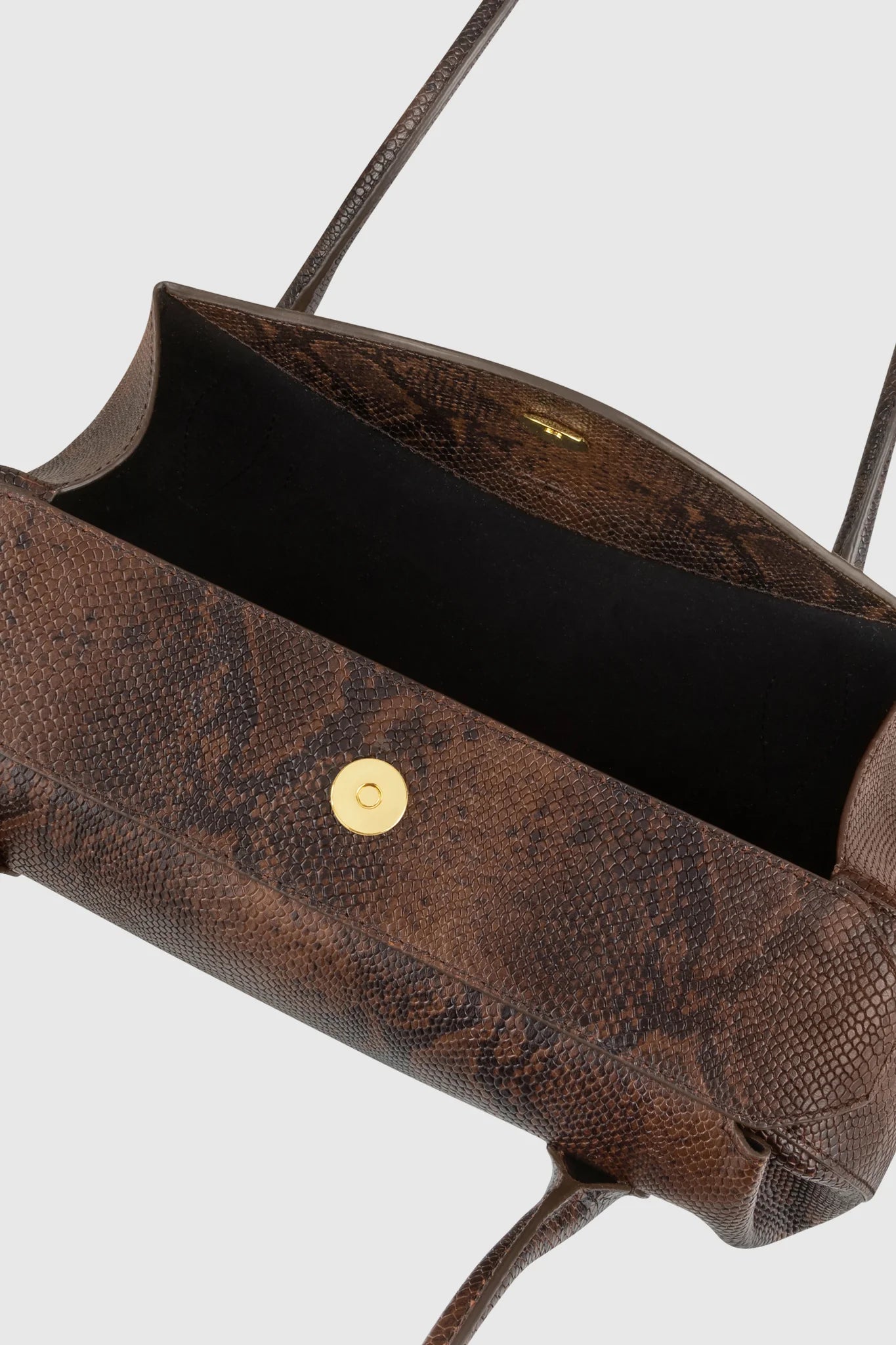 Oyster shoulder bag, embossed snake