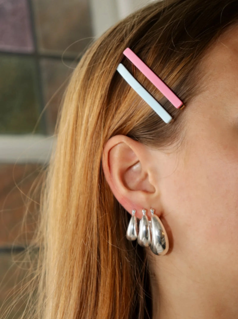 Ollie Medium Hoops, Silverplated