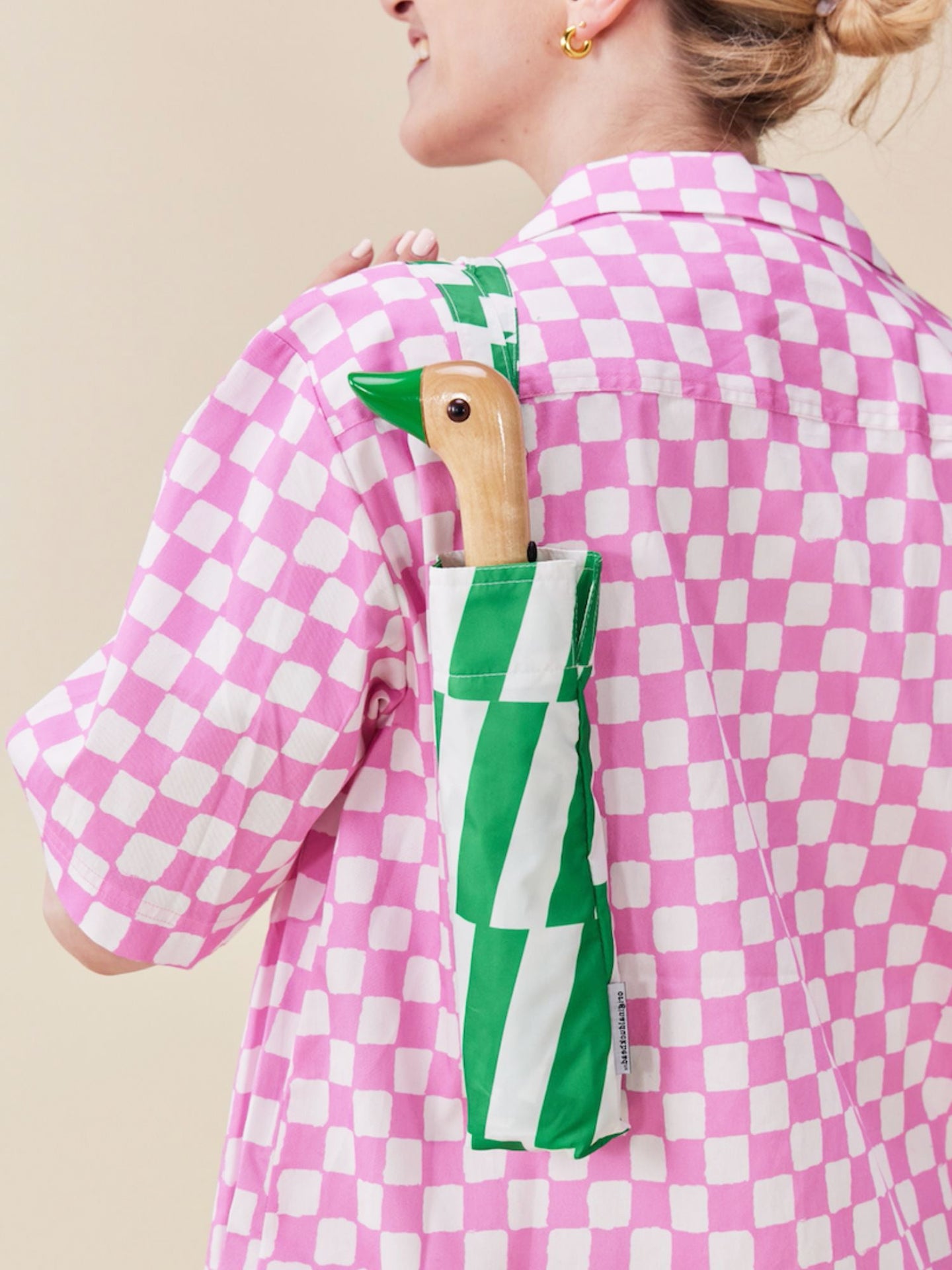 Duck Umbrella, Kelly Bars (Kelly green/white)