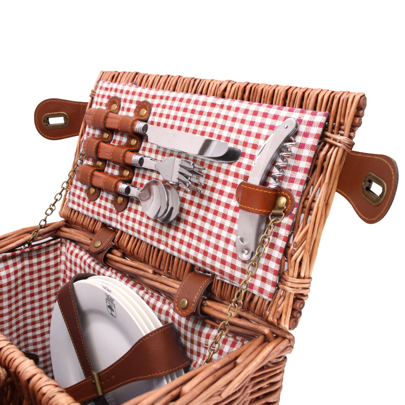 Picnic basket red gingham, 4 person
