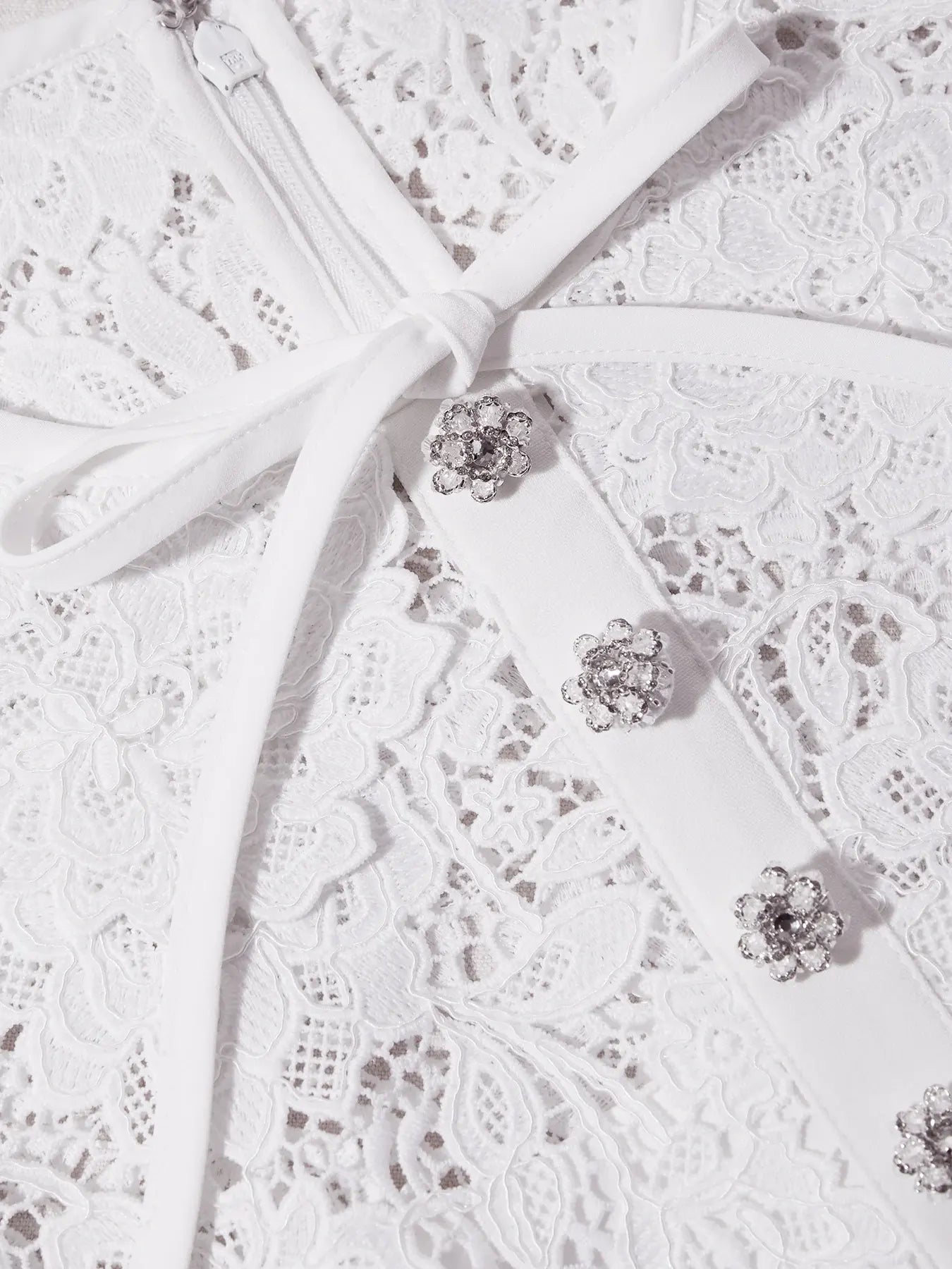 WHITE CORD LACE TOP, white