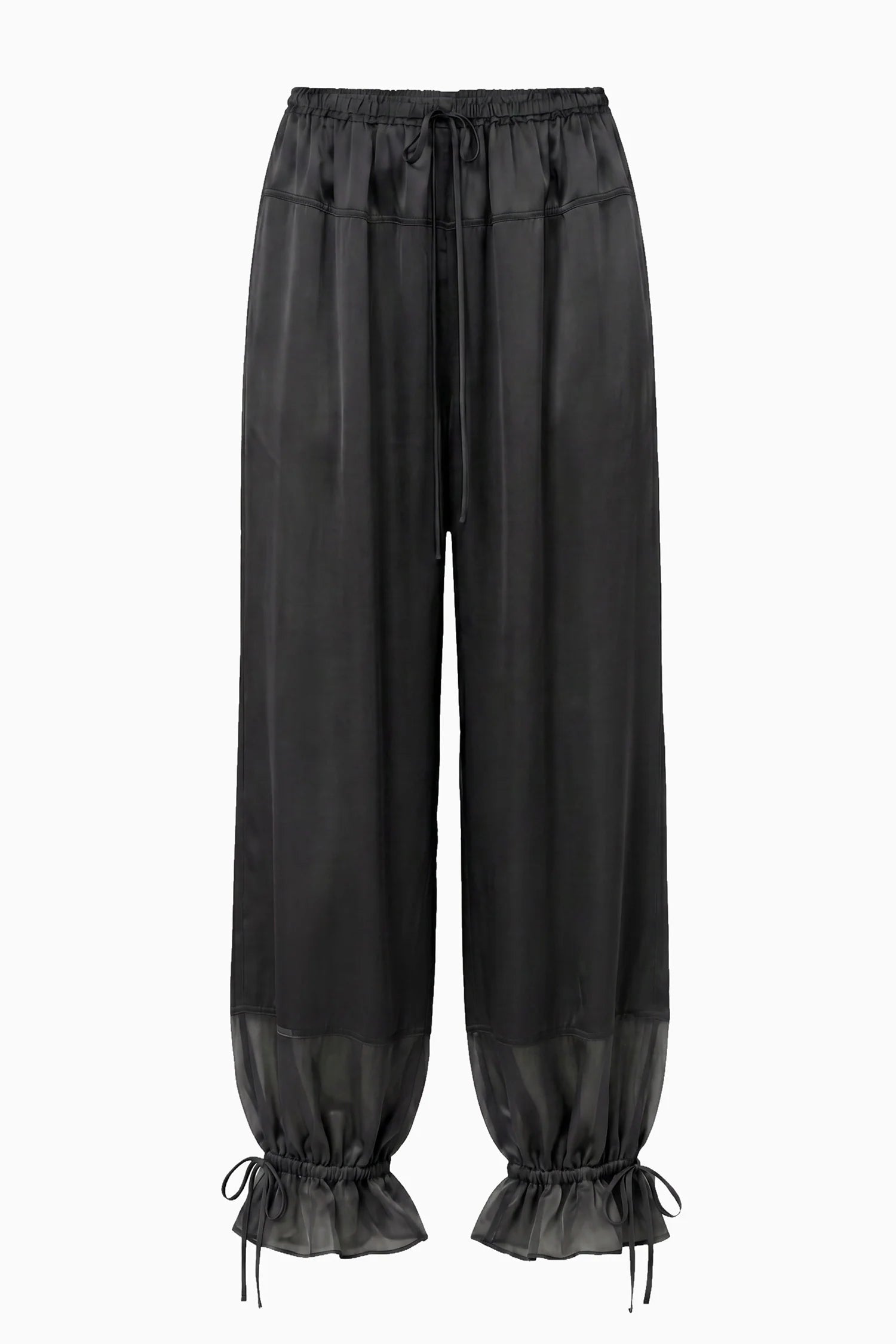 Camile silk cinched pant, Noir