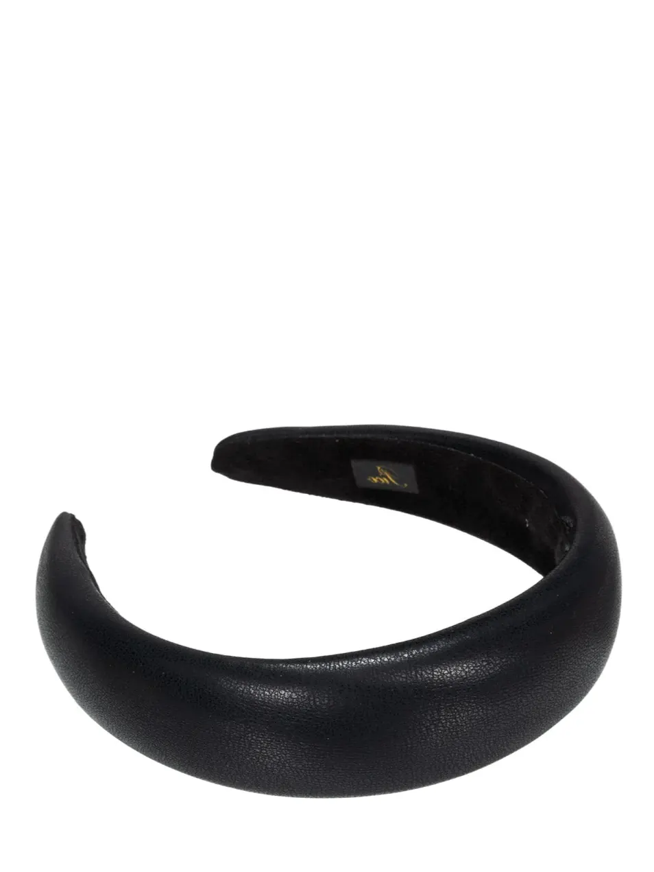 Emma Faux Leather Headband, black