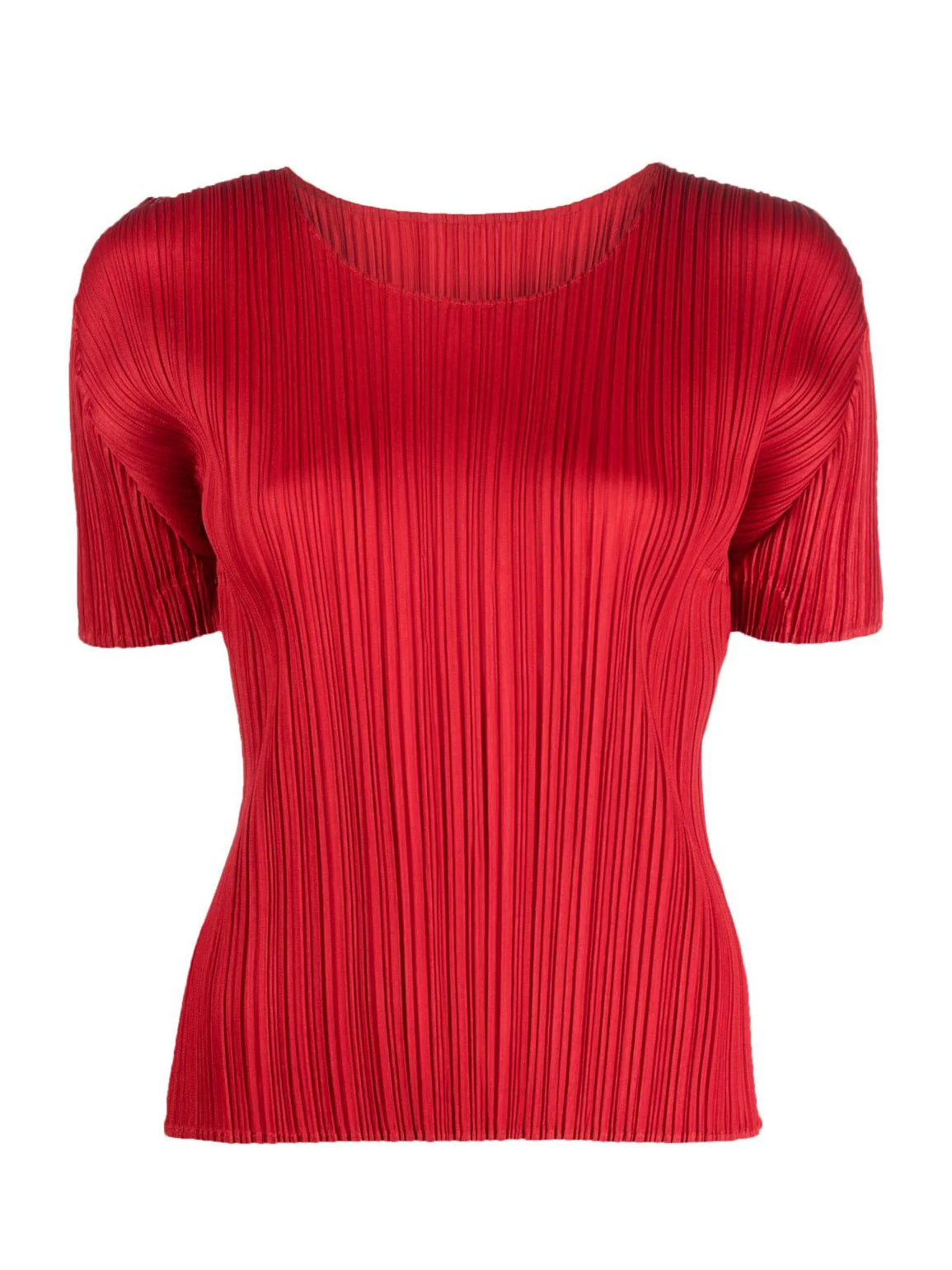 PLEATS PLEASE Issey Miyake Pleated Shirt in Red