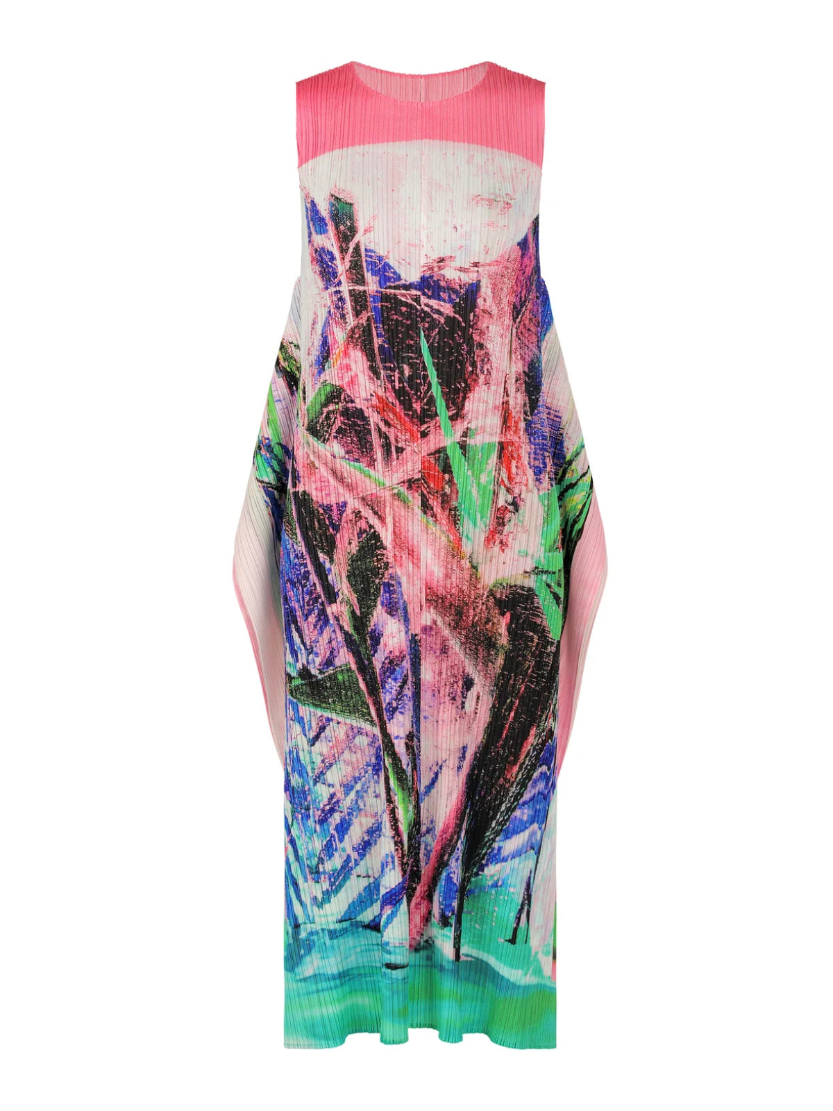 Pleated tropical winter dress issey miyake