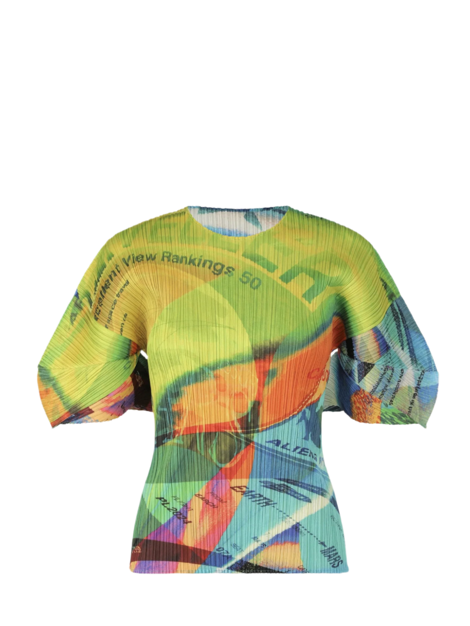 Pleated Short sleeve shirt, multicoloured