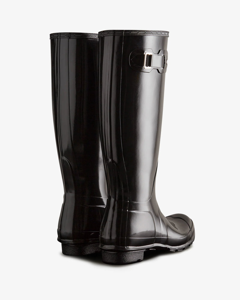 Women's original tall gloss rubber boot, black