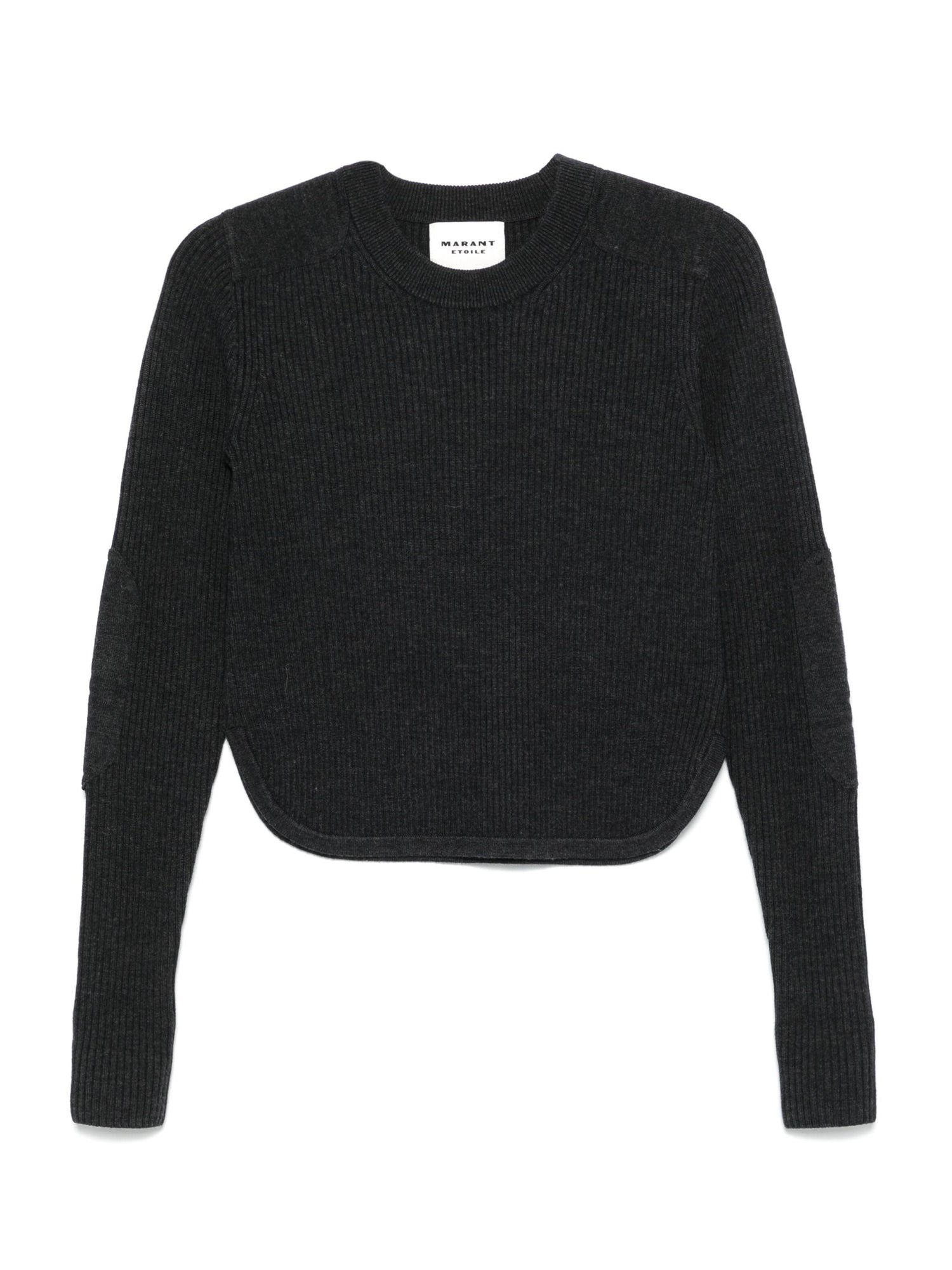 Gabyne merino knitted patch sweater, antracite