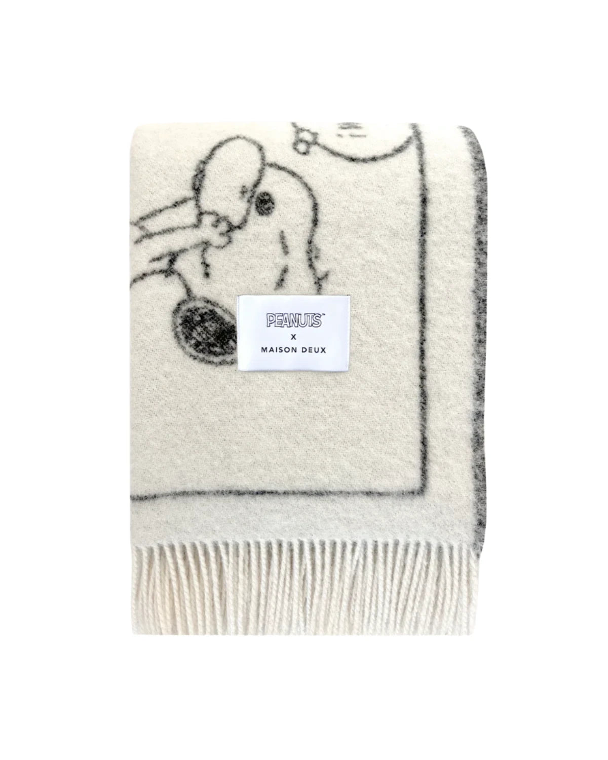 Peanuts Blanket Comic Doughnut, White-Black