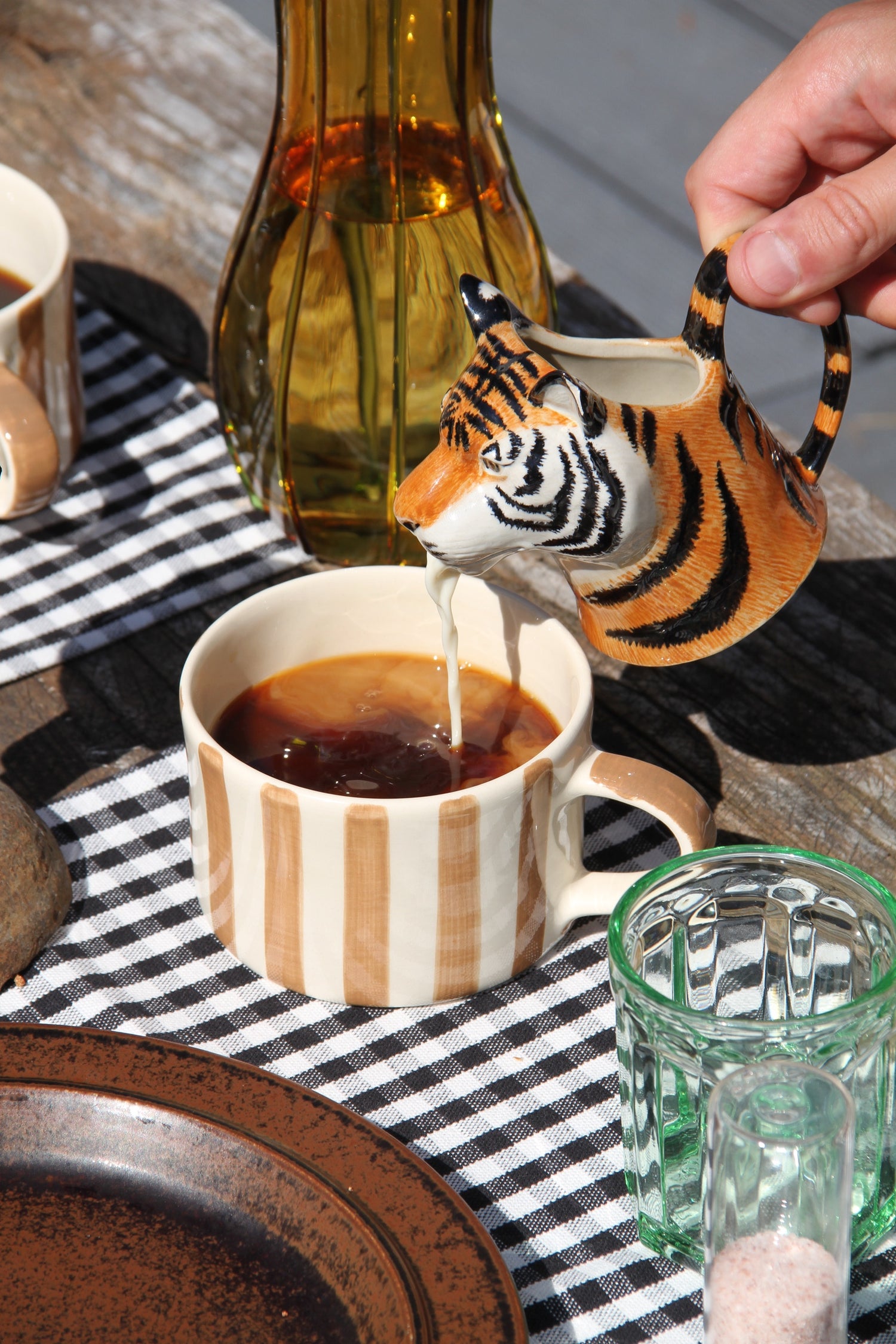 Candy stripe mug, latte