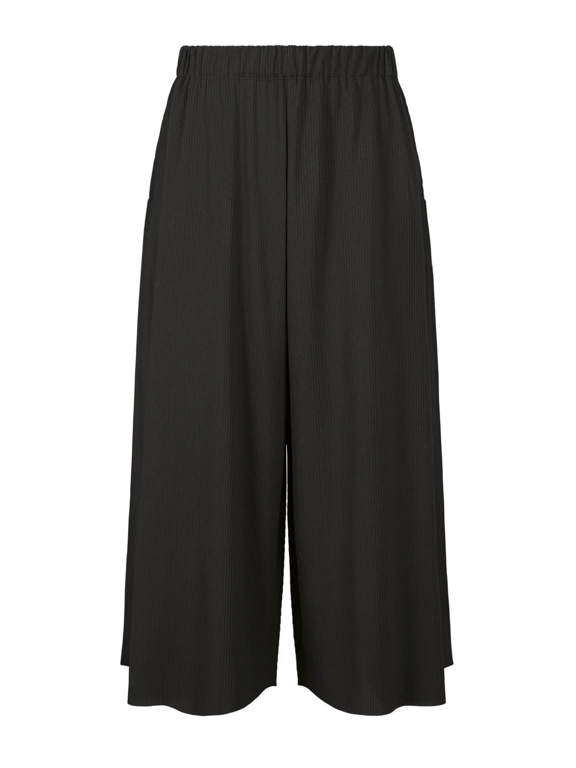 Flared cropped trousers, black