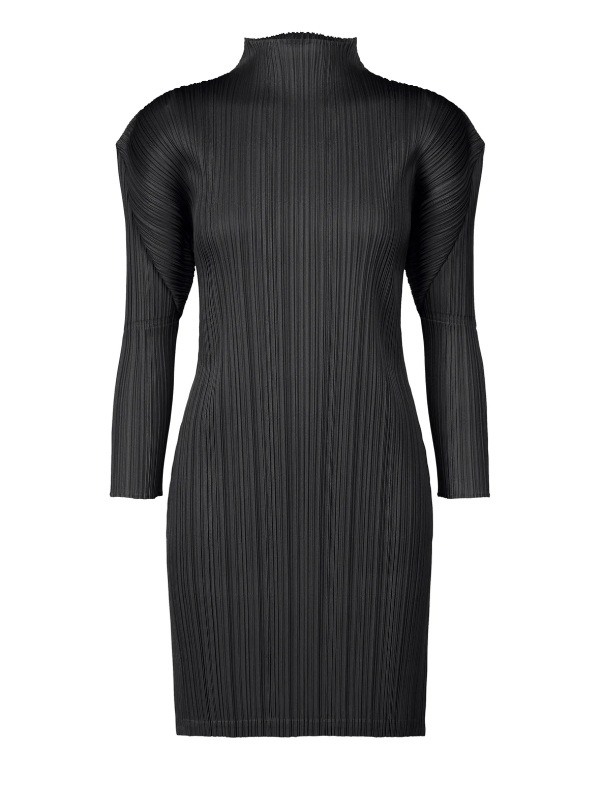Pleated mini dress, black
