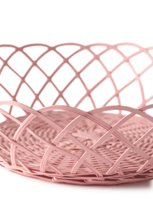 Large Lace Bakkie Basket, pink